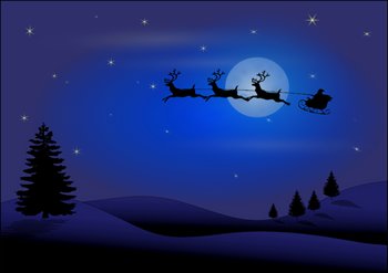 Christmas-card-Santa-moon