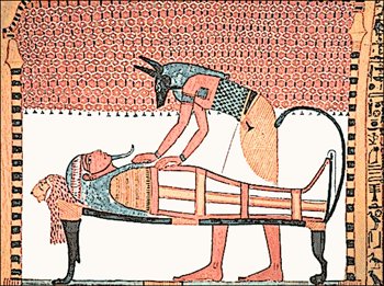 Anubis-attending-the-mummy-of-Sennedjem