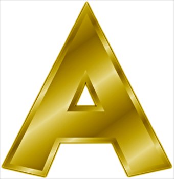 gold letter a